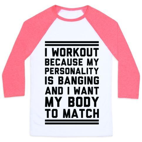 Virgin Teez  Baseball Tee Unisex Classic Baseball Tee / x-small / White/Neon Pink MY PERSONALITY IS BANGING UNISEX CLASSIC BASEBALL TEE