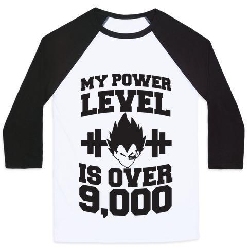 Virgin Teez  Baseball Tee Unisex Classic Baseball Tee / x-small / White/Black MY POWER LEVEL IS OVER 9,000 UNISEX CLASSIC BASEBALL TEE