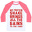 Virgin Teez  Baseball Tee Unisex Classic Baseball Tee / x-small / White/Neon Pink MY PROTEIN SHAKE BRINGS ALL THE GAINS TO THE YARD UNISEX CLASSIC BASEBALL TEE