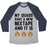 Virgin Teez  Baseball Tee Unisex Tri-Blend Baseball Tee / small / Athletic Gray / Navy MY QUADS HAVE A NEW MIXTAPE AND IT IS FIRE UNISEX TRI-BLEND BASEBALL TEE
