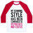 Virgin Teez  Baseball Tee Unisex Classic Baseball Tee / x-small / White/Red MY RUNNING STYLE HAS BEEN COMPARED TO OSTRICHES MID-COITUS UNISEX CLASSIC BASEBALL TEE