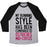 Virgin Teez  Baseball Tee Unisex Tri-Blend Baseball Tee / small / Athletic Gray / Black MY RUNNING STYLE HAS BEEN COMPARED TO OSTRICHES MID-COITUS UNISEX TRI-BLEND BASEBALL TEE