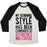 Virgin Teez  Baseball Tee Unisex Tri-Blend Baseball Tee / small / Oatmeal / Black MY RUNNING STYLE HAS BEEN COMPARED TO OSTRICHES MID-COITUS UNISEX TRI-BLEND BASEBALL TEE