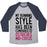 Virgin Teez  Baseball Tee Unisex Tri-Blend Baseball Tee / small / Athletic Gray / Navy MY RUNNING STYLE HAS BEEN COMPARED TO OSTRICHES MID-COITUS UNISEX TRI-BLEND BASEBALL TEE