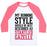 Virgin Teez  Baseball Tee Unisex Classic Baseball Tee / x-small / White/Neon Pink MY RUNNING STYLE WOULD BE BEST DESCRIBED AS STARTLED GAZELLE UNISEX CLASSIC BASEBALL TEE