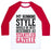 Virgin Teez  Baseball Tee Unisex Classic Baseball Tee / x-small / White/Red MY RUNNING STYLE WOULD BE BEST DESCRIBED AS STARTLED GAZELLE UNISEX CLASSIC BASEBALL TEE