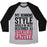 Virgin Teez  Baseball Tee Unisex Tri-Blend Baseball Tee / small / Athletic Gray / Black MY RUNNING STYLE WOULD BE BEST DESCRIBED AS STARTLED GAZELLE UNISEX TRI-BLEND BASEBALL TEE