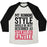 Virgin Teez  Baseball Tee Unisex Tri-Blend Baseball Tee / small / Oatmeal / Black MY RUNNING STYLE WOULD BE BEST DESCRIBED AS STARTLED GAZELLE UNISEX TRI-BLEND BASEBALL TEE