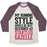 Virgin Teez  Baseball Tee Unisex Tri-Blend Baseball Tee / small / Oatmeal / Maroon MY RUNNING STYLE WOULD BE BEST DESCRIBED AS STARTLED GAZELLE UNISEX TRI-BLEND BASEBALL TEE