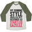 Virgin Teez  Baseball Tee Unisex Tri-Blend Baseball Tee / small / Oatmeal / Moss MY RUNNING STYLE WOULD BE BEST DESCRIBED AS STARTLED GAZELLE UNISEX TRI-BLEND BASEBALL TEE