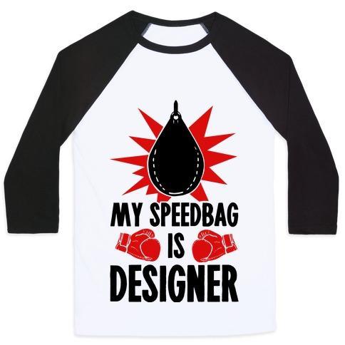 Virgin Teez  Baseball Tee Unisex Classic Baseball Tee / x-small / White/Black MY SPEEDBAG IS DESIGNER UNISEX CLASSIC BASEBALL TEE