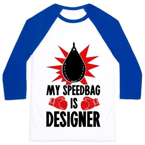 Virgin Teez  Baseball Tee Unisex Classic Baseball Tee / x-small / White/Blue MY SPEEDBAG IS DESIGNER UNISEX CLASSIC BASEBALL TEE