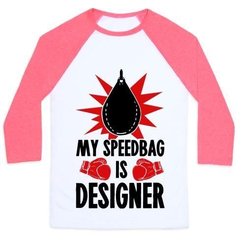 Virgin Teez  Baseball Tee Unisex Classic Baseball Tee / x-small / White/Neon Pink MY SPEEDBAG IS DESIGNER UNISEX CLASSIC BASEBALL TEE