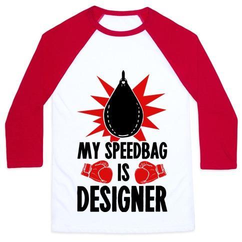 Virgin Teez  Baseball Tee Unisex Classic Baseball Tee / x-small / White/Red MY SPEEDBAG IS DESIGNER UNISEX CLASSIC BASEBALL TEE