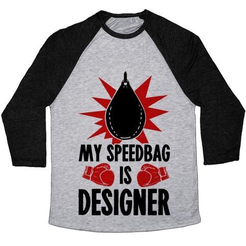 Virgin Teez  Baseball Tee Unisex Tri-Blend Baseball Tee / small / Athletic Gray / Black MY SPEEDBAG IS DESIGNER UNISEX TRI-BLEND BASEBALL TEE