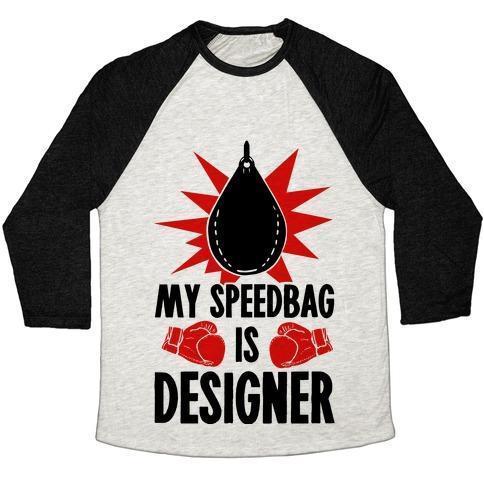 Virgin Teez  Baseball Tee Unisex Tri-Blend Baseball Tee / small / Oatmeal / Black MY SPEEDBAG IS DESIGNER UNISEX TRI-BLEND BASEBALL TEE