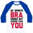 Virgin Teez  Baseball Tee Unisex Classic Baseball Tee / x-small / White/Blue MY SPORTS BRA WORKS OUT HARDER THAN YOU UNISEX CLASSIC BASEBALL TEE