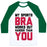 Virgin Teez  Baseball Tee Unisex Classic Baseball Tee / x-small / White/Dark Green MY SPORTS BRA WORKS OUT HARDER THAN YOU UNISEX CLASSIC BASEBALL TEE