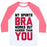 Virgin Teez  Baseball Tee Unisex Classic Baseball Tee / x-small / White/Neon Pink MY SPORTS BRA WORKS OUT HARDER THAN YOU UNISEX CLASSIC BASEBALL TEE