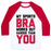 Virgin Teez  Baseball Tee Unisex Classic Baseball Tee / x-small / White/Red MY SPORTS BRA WORKS OUT HARDER THAN YOU UNISEX CLASSIC BASEBALL TEE