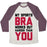 Virgin Teez  Baseball Tee Unisex Tri-Blend Baseball Tee / small / Oatmeal / Maroon MY SPORTS BRA WORKS OUT HARDER THAN YOU UNISEX TRI-BLEND BASEBALL TEE