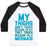 Virgin Teez  Baseball Tee Unisex Classic Baseball Tee / x-small / White/Black MY THIGHS DON'T TOUCH BECAUSE I'M FAT UNISEX CLASSIC BASEBALL TEE