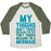 Virgin Teez  Baseball Tee Unisex Tri-Blend Baseball Tee / small / Oatmeal / Moss MY THIGHS DON'T TOUCH BECAUSE I'M FAT UNISEX TRI-BLEND BASEBALL TEE
