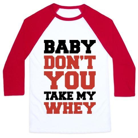 Virgin Teez  Baseball Tee Unisex Classic Baseball Tee / x-small / White/Red MY WHEY UNISEX CLASSIC BASEBALL TEE