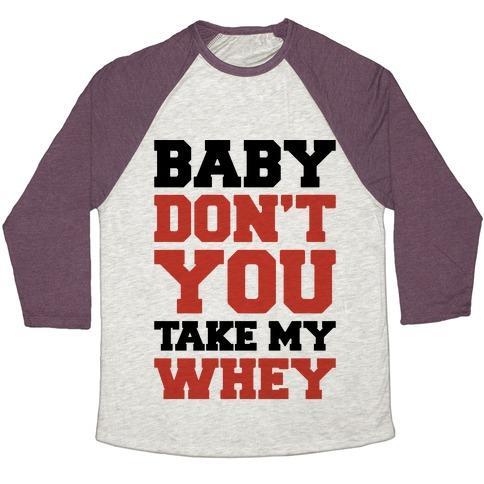 Virgin Teez  Baseball Tee Unisex Tri-Blend Baseball Tee / small / Oatmeal / Maroon MY WHEY UNISEX TRI-BLEND BASEBALL TEE