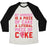 Virgin Teez  Baseball Tee Unisex Tri-Blend Baseball Tee / small / Oatmeal / Black MY WORKOUT IS A PIECE OF CAKE UNISEX TRI-BLEND BASEBALL TEE