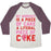 Virgin Teez  Baseball Tee Unisex Tri-Blend Baseball Tee / small / Oatmeal / Maroon MY WORKOUT IS A PIECE OF CAKE UNISEX TRI-BLEND BASEBALL TEE