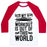 Virgin Teez  Baseball Tee Unisex Classic Baseball Tee / x-small / White/Red MY WORKOUT IS OUT OF THIS WORLD UNISEX CLASSIC BASEBALL TEE
