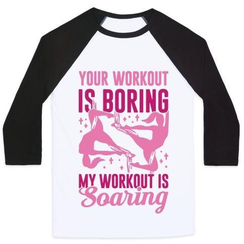 Virgin Teez  Baseball Tee Unisex Classic Baseball Tee / x-small / White/Black MY WORKOUT IS SOARING UNISEX CLASSIC BASEBALL TEE