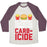Virgin Teez  Baseball Tee Unisex Tri-Blend Baseball Tee / small / Oatmeal / Maroon MY WORKOUT KEEPS ME FROM COMMITTING CARBICIDE UNISEX TRI-BLEND BASEBALL TEE