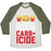 Virgin Teez  Baseball Tee Unisex Tri-Blend Baseball Tee / small / Oatmeal / Moss MY WORKOUT KEEPS ME FROM COMMITTING CARBICIDE UNISEX TRI-BLEND BASEBALL TEE