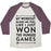 Virgin Teez  Baseball Tee Unisex Tri-Blend Baseball Tee / small / Oatmeal / Maroon MY WORKOUT MAKES ME FEEL LIKE I JUST WON THE HUNGER GAMES UNISEX TRI-BLEND BASEBALL TEE