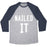 Virgin Teez  Baseball Tee Unisex Tri-Blend Baseball Tee / small / Athletic Gray / Navy NAILED IT UNISEX TRI-BLEND BASEBALL TEE