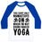 Virgin Teez  Baseball Tee Unisex Classic Baseball Tee / x-small / White/Blue NAKED YOGA UNISEX CLASSIC BASEBALL TEE
