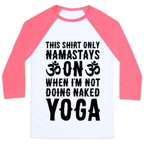 Virgin Teez  Baseball Tee Unisex Classic Baseball Tee / x-small / White/Neon Pink NAKED YOGA UNISEX CLASSIC BASEBALL TEE