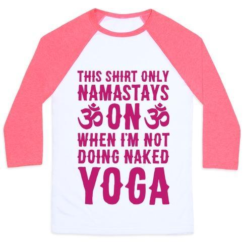 Virgin Teez  Baseball Tee Unisex Classic Baseball Tee / x-small / White/Neon Pink NAKED YOGA UNISEX CLASSIC BASEBALL TEE