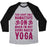 Virgin Teez  Baseball Tee Unisex Tri-Blend Baseball Tee / small / Athletic Gray / Black NAKED YOGA UNISEX TRI-BLEND BASEBALL TEE