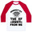 Virgin Teez  Baseball Tee Unisex Classic Baseball Tee / x-small / White/Red NAMAST'AY THE EF AWAY FROM ME UNISEX CLASSIC BASEBALL TEE