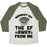 Virgin Teez  Baseball Tee Unisex Tri-Blend Baseball Tee / small / Oatmeal / Moss NAMAST'AY THE EF AWAY FROM ME UNISEX TRI-BLEND BASEBALL TEE