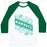 Virgin Teez  Baseball Tee Unisex Classic Baseball Tee / x-small / White/Dark Green NAMASTE BANNER UNISEX CLASSIC BASEBALL TEE