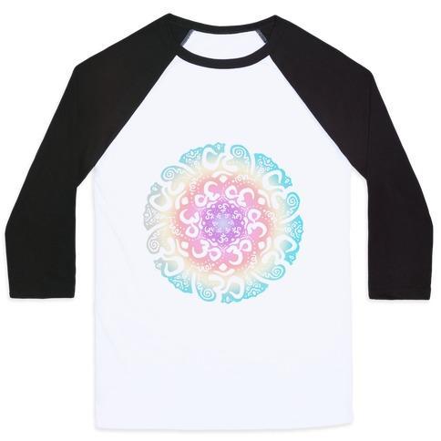 Virgin Teez  Baseball Tee Unisex Classic Baseball Tee / x-small / White/Black NAMASTE MANDALA UNISEX CLASSIC BASEBALL TEE