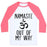 Virgin Teez  Baseball Tee Unisex Classic Baseball Tee / x-small / White/Neon Pink NAMASTE OUT OF MY WAY UNISEX CLASSIC BASEBALL TEE