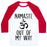 Virgin Teez  Baseball Tee Unisex Classic Baseball Tee / x-small / White/Red NAMASTE OUT OF MY WAY UNISEX CLASSIC BASEBALL TEE