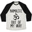 Virgin Teez  Baseball Tee Unisex Tri-Blend Baseball Tee / small / Oatmeal / Black NAMASTE OUT OF MY WAY UNISEX TRI-BLEND BASEBALL TEE