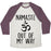 Virgin Teez  Baseball Tee Unisex Tri-Blend Baseball Tee / small / Oatmeal / Maroon NAMASTE OUT OF MY WAY UNISEX TRI-BLEND BASEBALL TEE