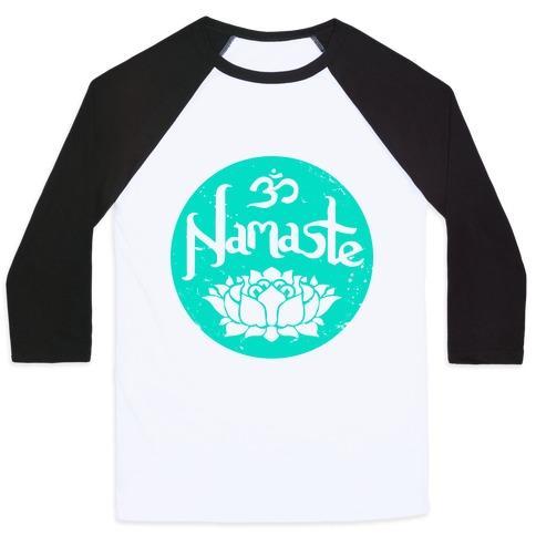 Virgin Teez  Baseball Tee Unisex Classic Baseball Tee / x-small / White/Black NAMASTE UNISEX CLASSIC BASEBALL TEE